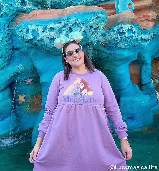 Disney The Little Mermaid Ursula And Vanessa Violet Sweater Smock Dress Disney The Little Mermaid Ursula And Vanessa Violet Sweater Smock Dress