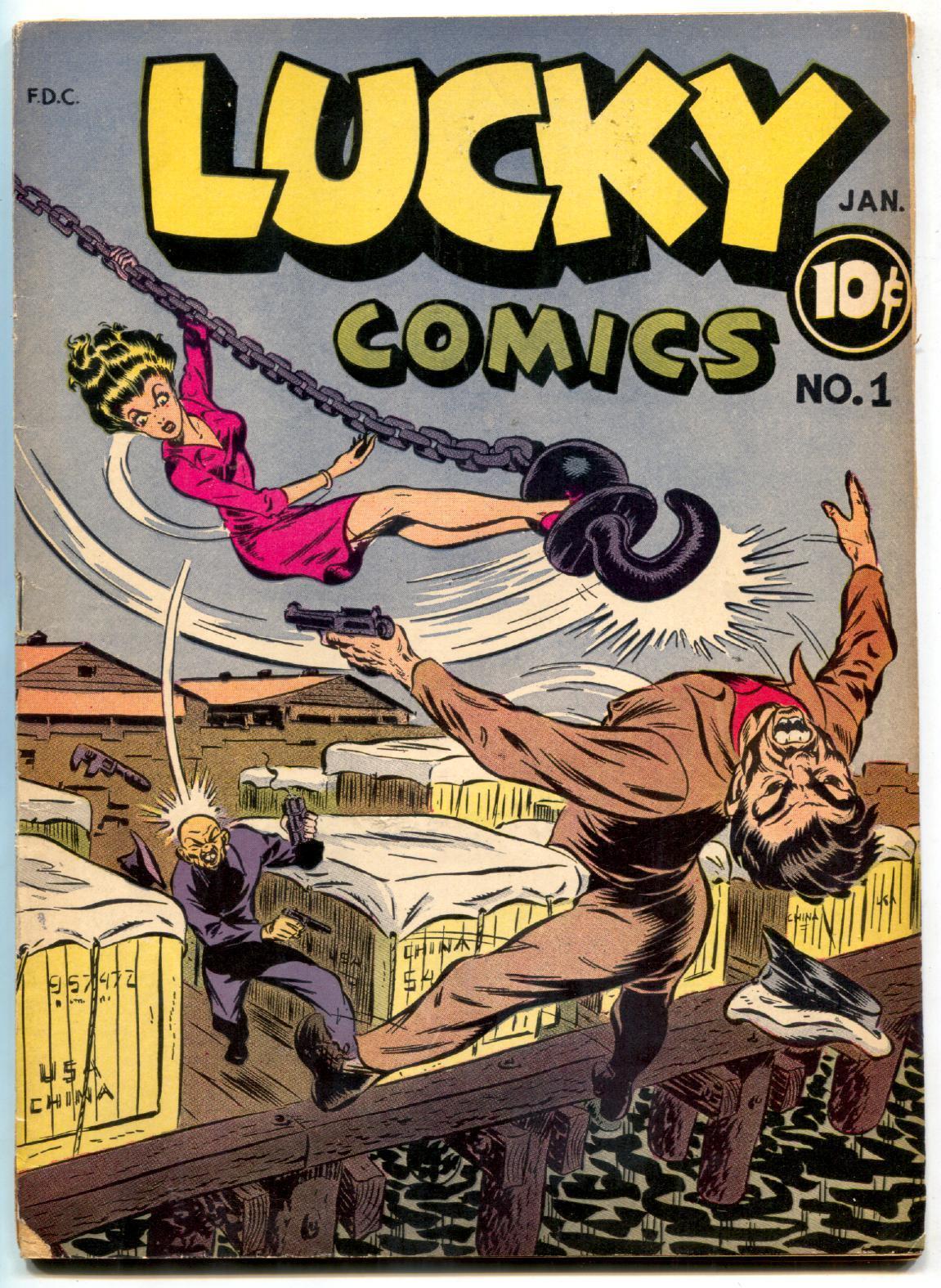 Lucky Comics 1 1944 1St Lucky Starr Liquid X Obscure Fn Superhero Lucky Comics 1 1944 1St Lucky Starr Liquid X Obscure Fn Superhero
